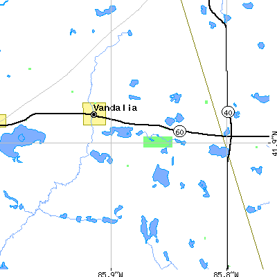 Zip code 49095 close-up map
