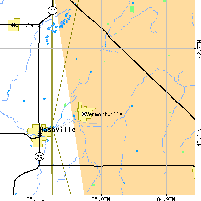 Zip code 49096 close-up map
