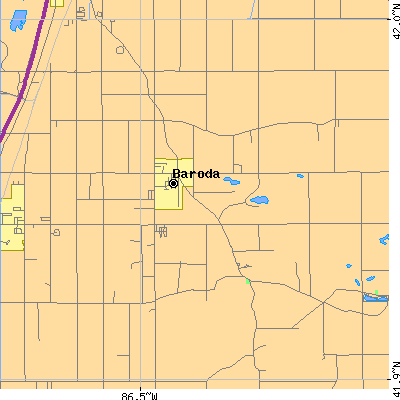 Zip code 49101 close-up map