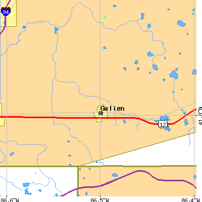 Zip code 49113 close-up map