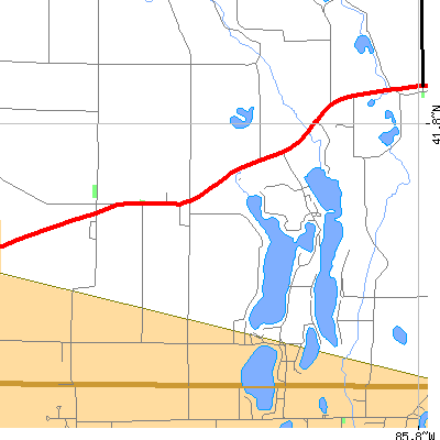 Zip code 49130 close-up map