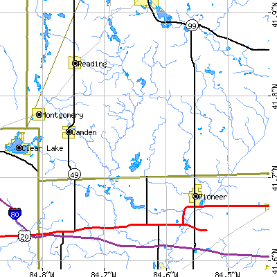 Zip code 49232 close-up map