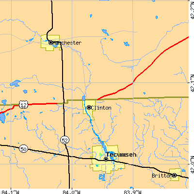 Zip code 49236 close-up map