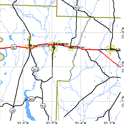 Zip code 71860 close-up map