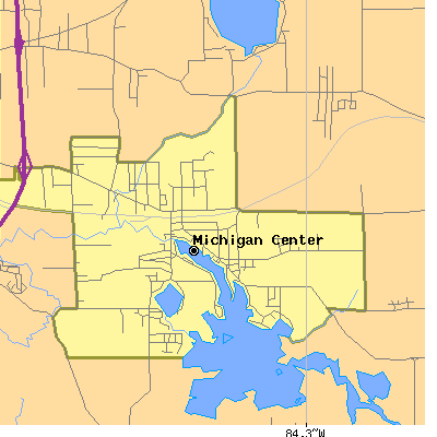Zip code 49254 close-up map