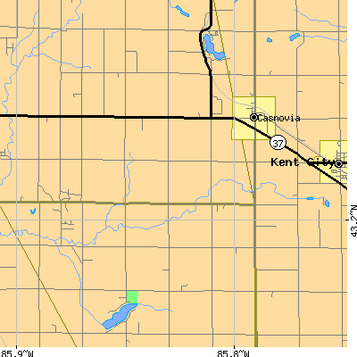 Zip code 49318 close-up map