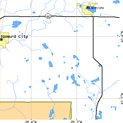 Zip code 49322 close-up map