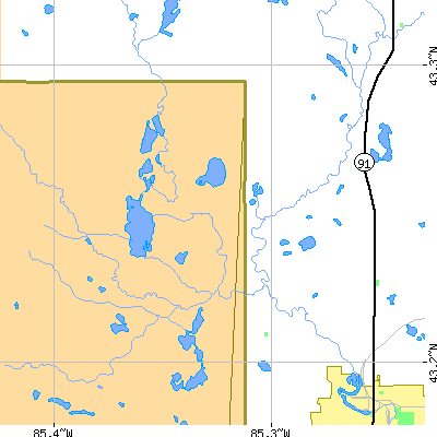 Zip code 49326 close-up map