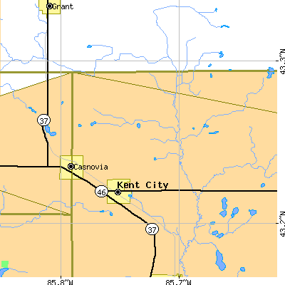 Zip code 49330 close-up map