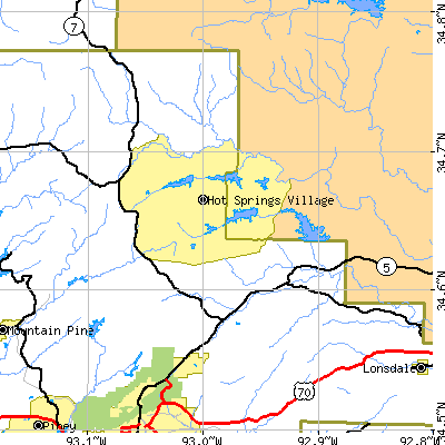 Zip code 71909 close-up map