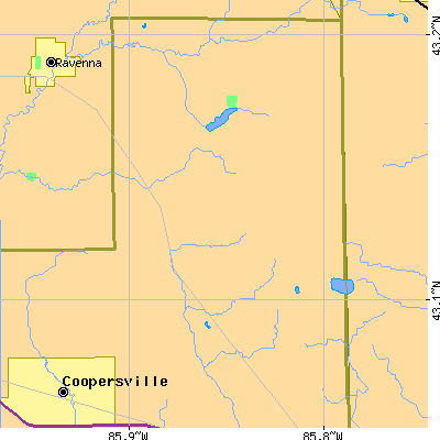 Zip code 49403 close-up map