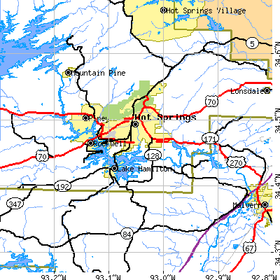Zip code 71913 close-up map