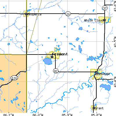Zip code 49412 close-up map