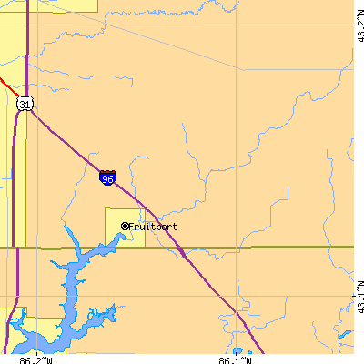 Zip code 49415 close-up map