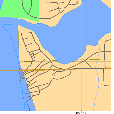 Zip code 49434 close-up map