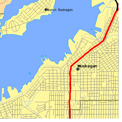 Zip code 49440 close-up map
