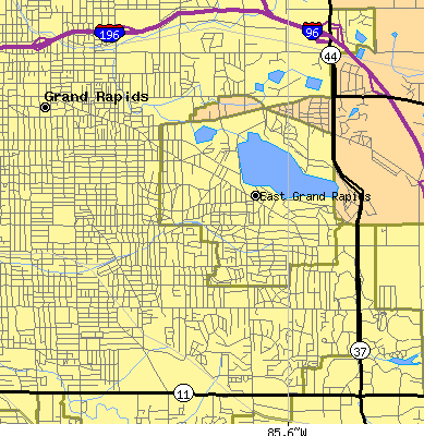 Zip code 49506 close-up map