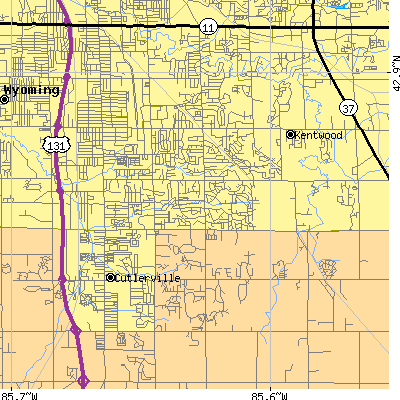 Zip code 49508 close-up map