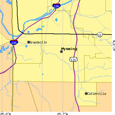Zip code 49509 close-up map