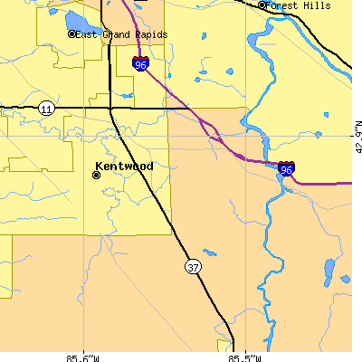 Zip code 49512 close-up map