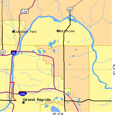 Zip code 49525 close-up map