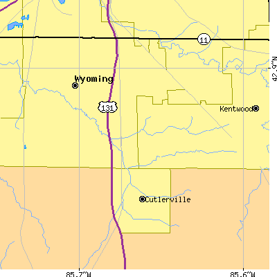 Zip code 49548 close-up map