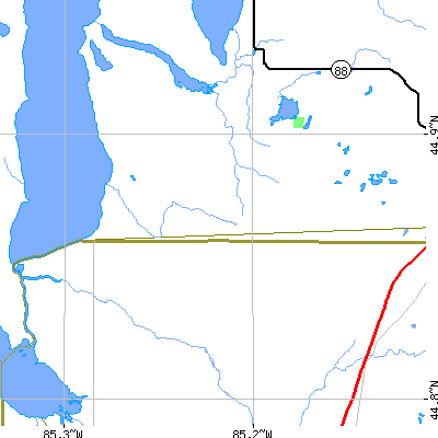 Zip code 49612 close-up map