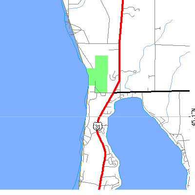 Zip code 49627 close-up map