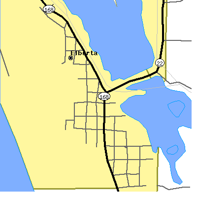 Zip code 49628 close-up map