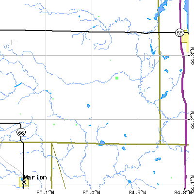 Zip code 49632 close-up map