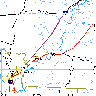 Zip code 71941 close-up map