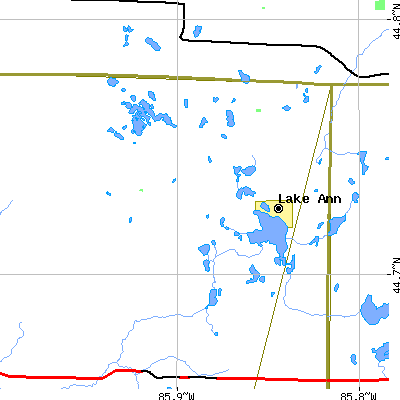 Zip code 49650 close-up map