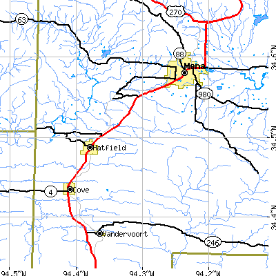 Zip code 71945 close-up map