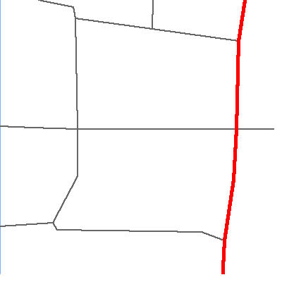 Zip code 49722 close-up map