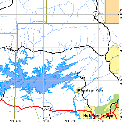 Zip code 71956 close-up map