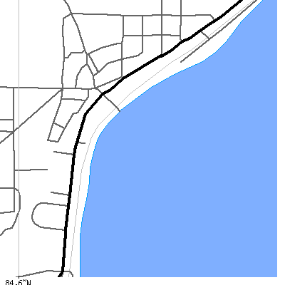 Zip code 49791 close-up map