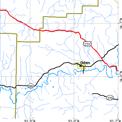 Zip code 71961 close-up map