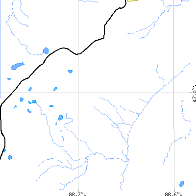 Zip code 49955 close-up map