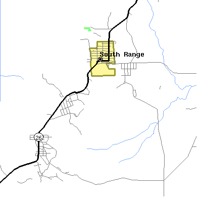 Zip code 49963 close-up map