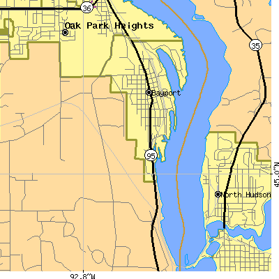 Zip code 55003 close-up map