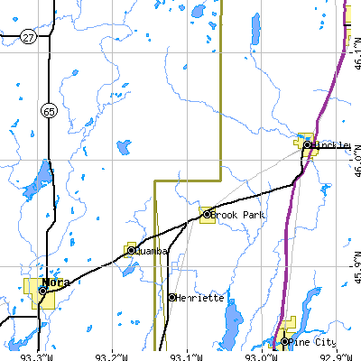 Zip code 55007 close-up map