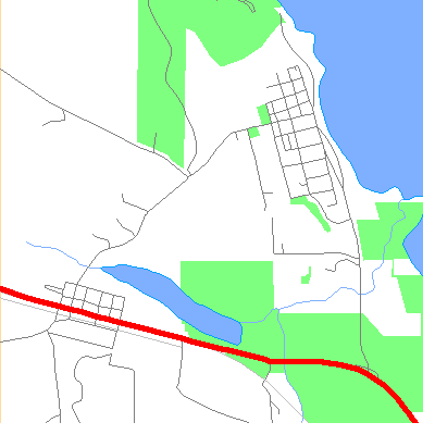 Zip code 55026 close-up map