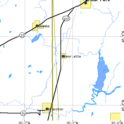 Zip code 55030 close-up map
