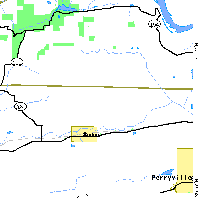 Zip code 72001 close-up map