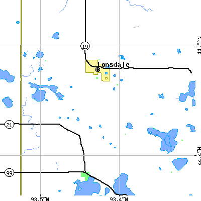 Zip code 55046 close-up map