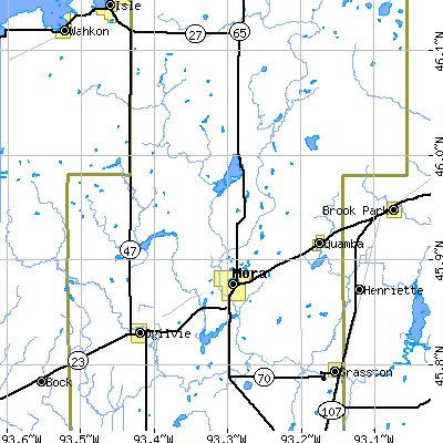 Zip code 55051 close-up map