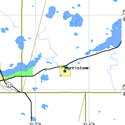 Zip code 55052 close-up map