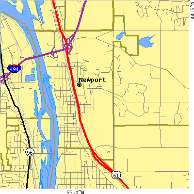 Zip code 55055 close-up map
