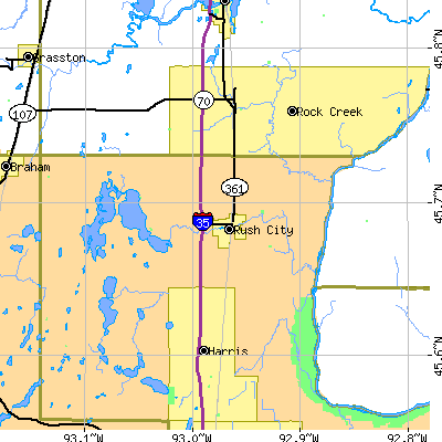 Zip code 55069 close-up map