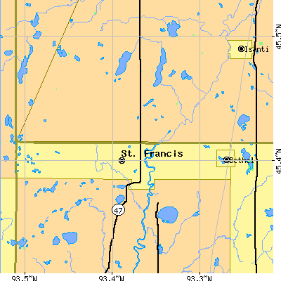 Zip code 55070 close-up map